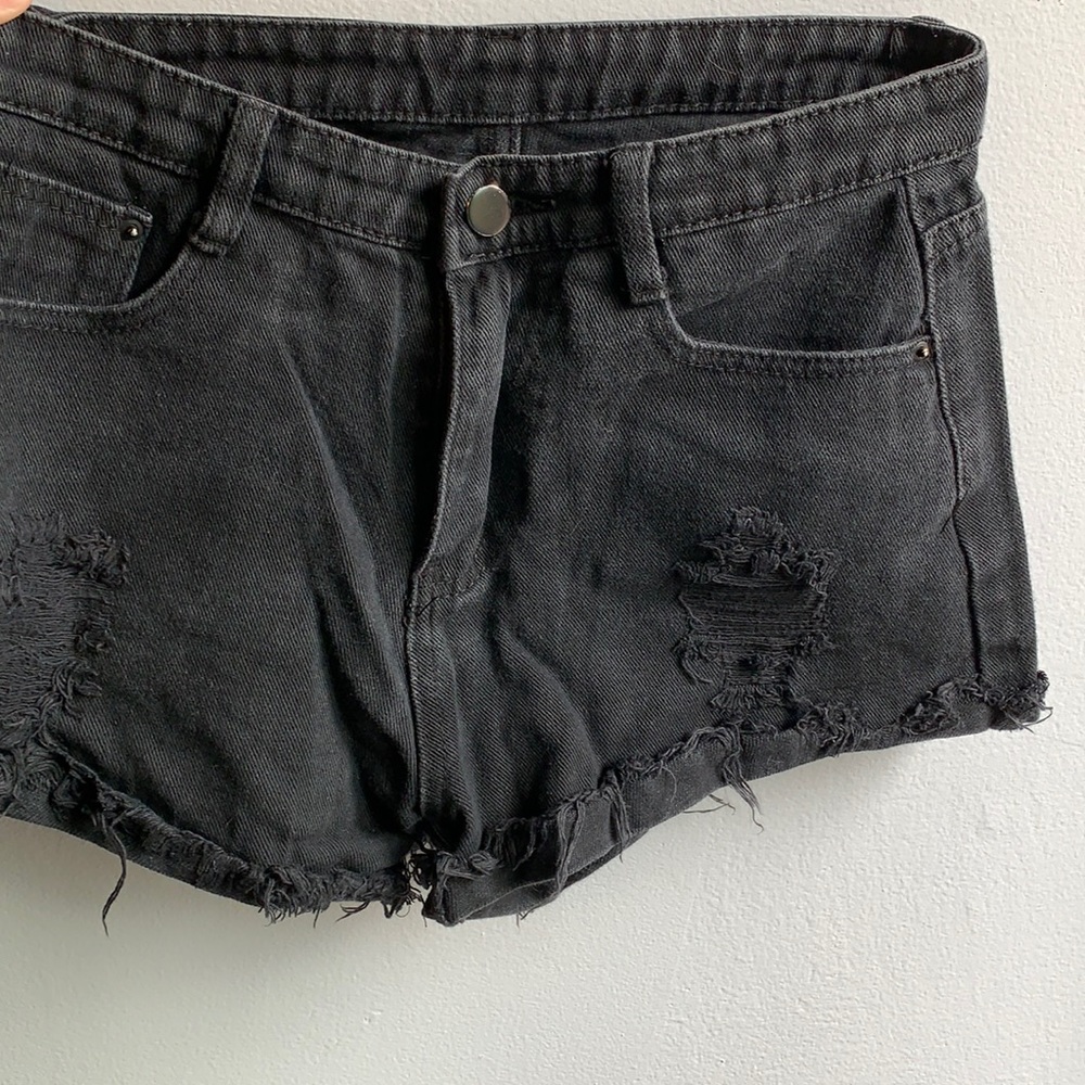 black shorts